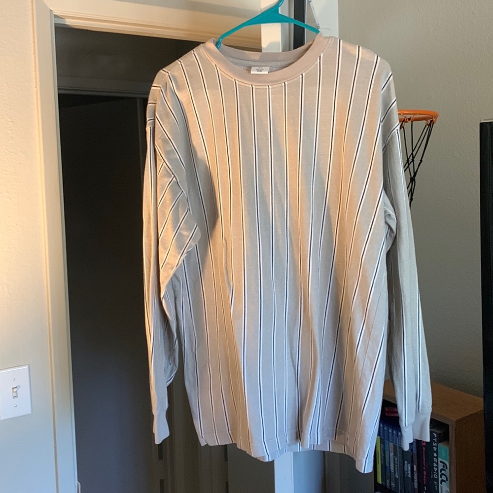 Gray pinstriped long sleeve from urban outfitters in good condition